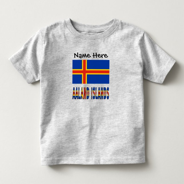 Camiseta Ilhas Ashland Bandeira Ålander Personalizada  (Frente)