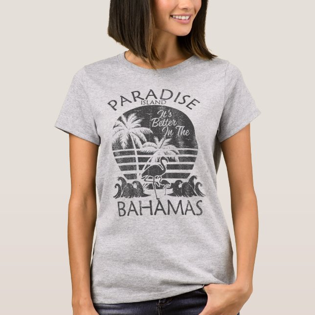 Camiseta Ilhas Bahamas do Paraíso Vacinação Bahamas Cruise (Frente)