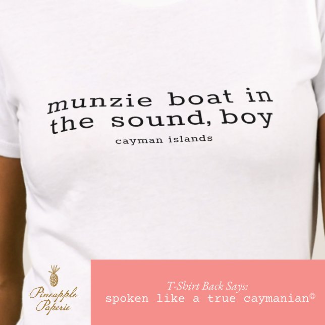 Camiseta Ilhas Cayman Folk Song Munzie Boat Personalizado (Criador carregado)