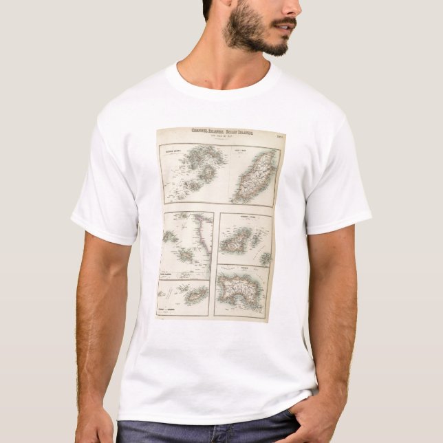 Camiseta Ilhas channel, ilhas de Scilly, e ilha do homem (Frente)