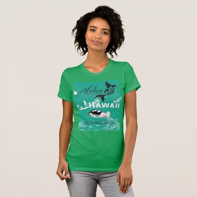 Camiseta Ilhas de Havaí do surf (Frente Completa)