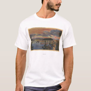 Camiseta Ilhas do mais baixo Rio Columbia em Sunsetand