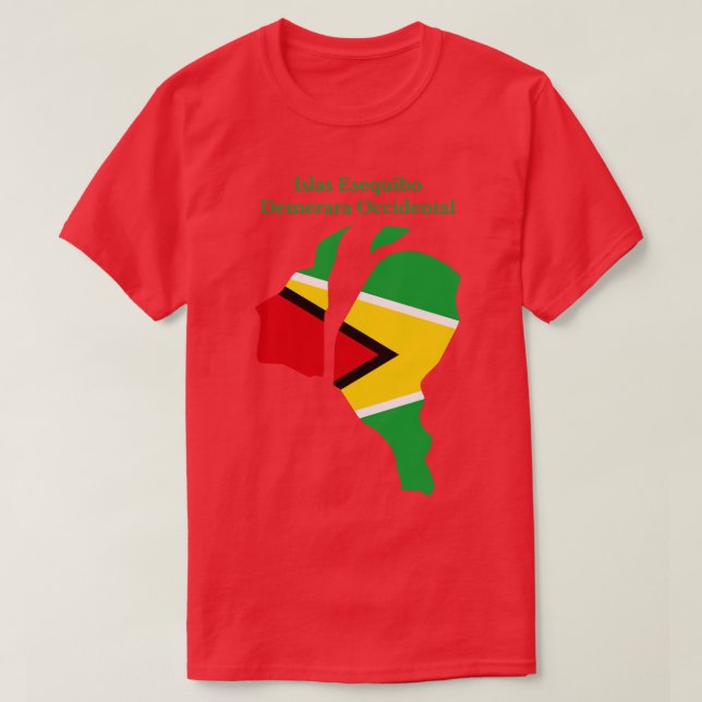 Camiseta Ilhas Essequibo Região de Demerara Ocidental Guian (Frente do Design)
