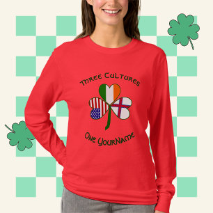 Camiseta Ilhas Faroé Trevo de Três Folhas Personalizado Ame