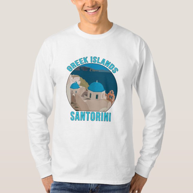 Camiseta Ilhas gregas Santorini (Frente)