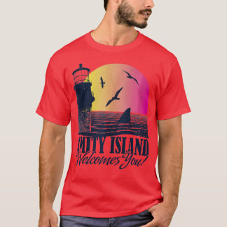 Camiseta Ilhas Jaws Amity Saúda O Farol Sunset P