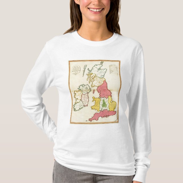 Camiseta Ilhas lisas de Ingleses do mapa (Frente)
