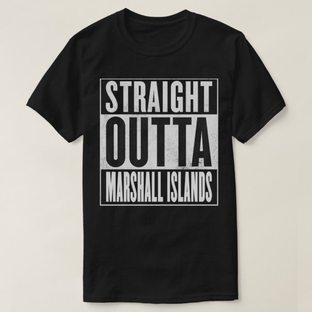 Camiseta Ilhas Marshall  Straight Outta Ilhas Marshall (Frente do Design)