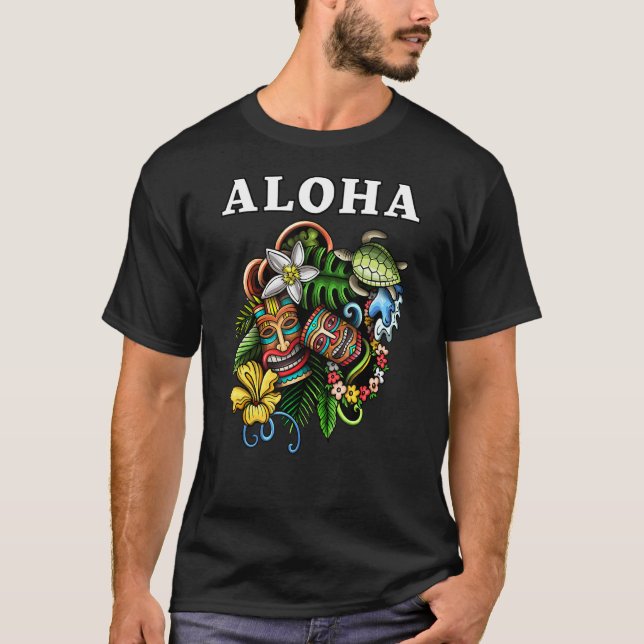 Camiseta Ilhas Tropicais Havaianas, Ilhas Hawaii, Souvenir (Frente)