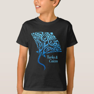 Camiseta Ilhas Turcas e Caicos Stingray Meninos Meninas Fér