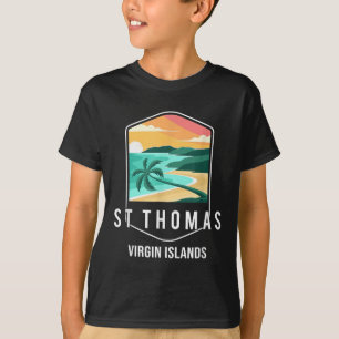 Camiseta Ilhas Virgens Americanas Beach Sunset Palm Tree Ru