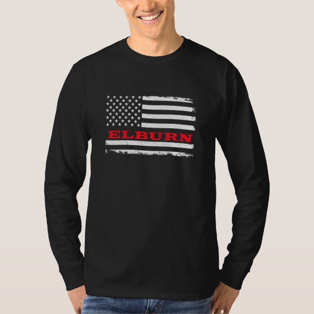 Camiseta Illinois American Flag Elburn Usa Patriotic Souven (Frente)