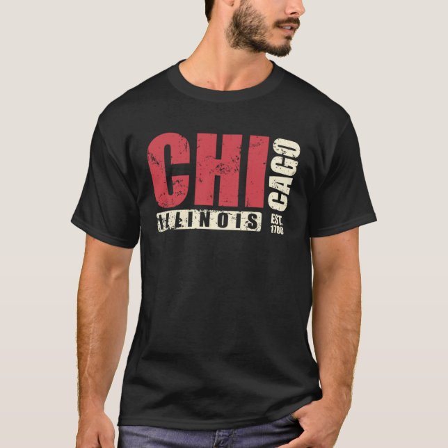 Camiseta Illinois Chicago USA America State (Frente)