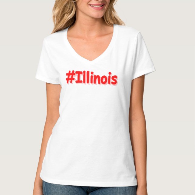 Camiseta "#Illinois " Design bonito. Comprar Agora (Frente)