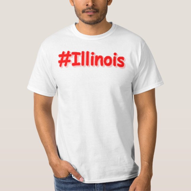 Camiseta "#Illinois " Design bonito. Comprar Agora (Frente)