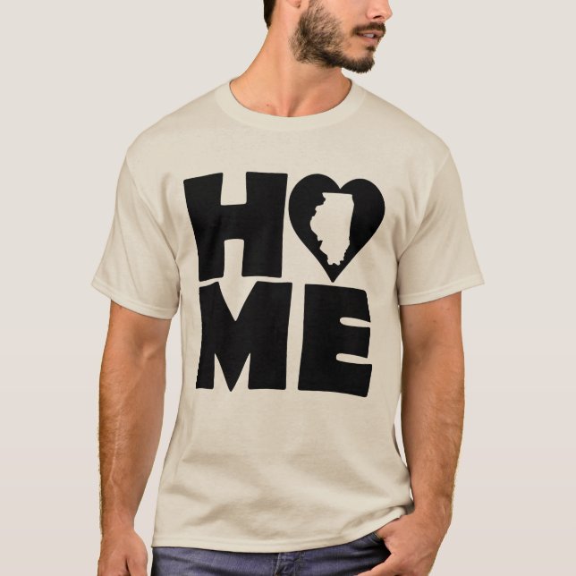 Camiseta Illinois Home Heart State Tees (Frente)