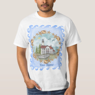 Camiseta Illinois Shells Lighthouse - Nome personalizado T-