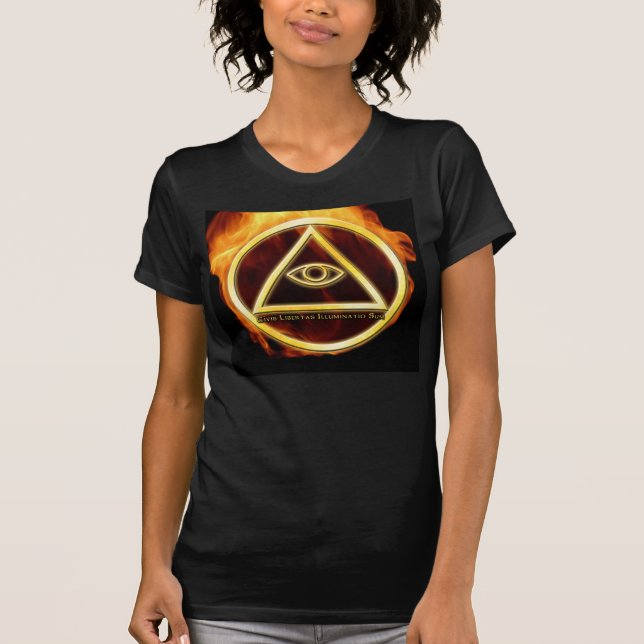 Camiseta Illuminati no fogo (Frente)