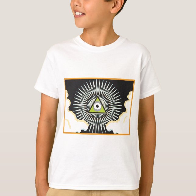 Camiseta Illuminati todo o ordem mundial novo de vista do (Frente)