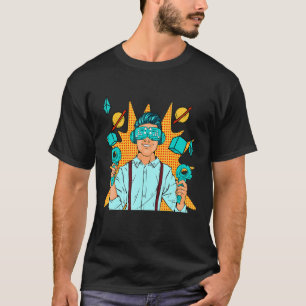 Camiseta Illustração da tecnologia legal Gamer Virtual Real