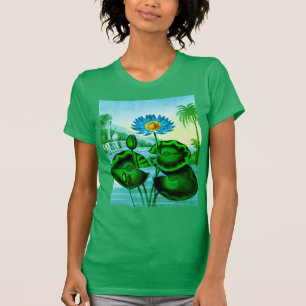 Camiseta Illustração Lily/Lotus Azul-Egípcia