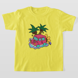Camiseta Illustration of cars, bees and butterflies.