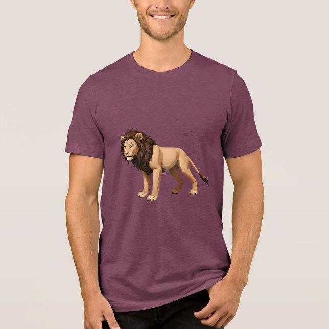 Camiseta Illustrative Lion with Full Brown Mane (Frente)
