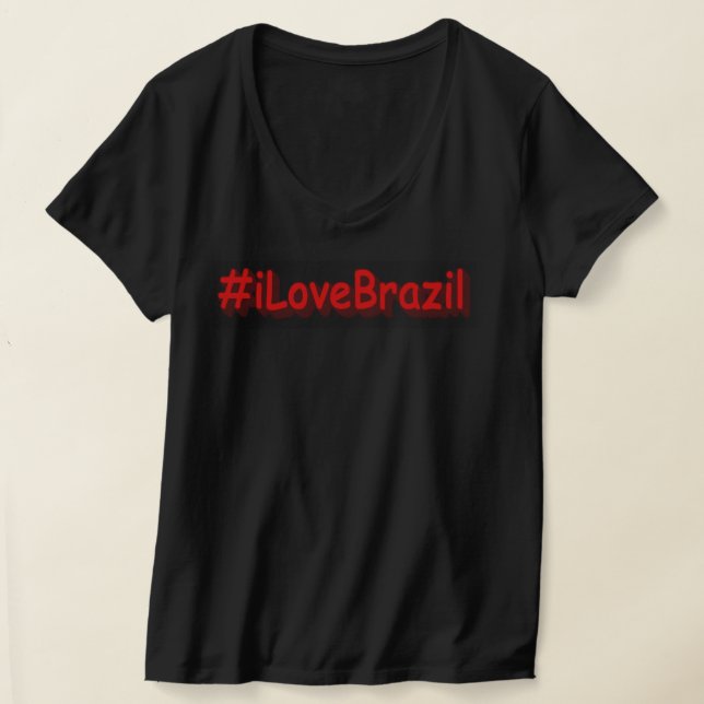 Camiseta "#iLoveBrazil" Design bonito. Compre agora (Postura )