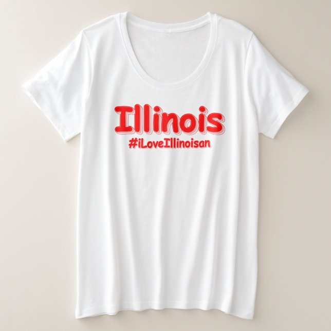 Camiseta "#iLoveIllinoisan " Design bonito. Comprar Agora (Frente do Design)