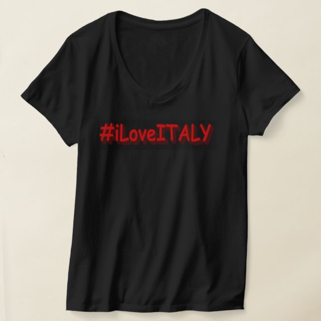 Camiseta "#iLoveITALY" Design bonito. Comprar Agora (Postura )
