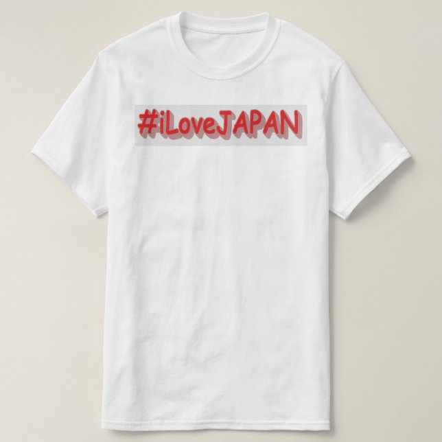 Camiseta "#iLoveJAPAN" Design bonito. Comprar Agora (Frente do Design)
