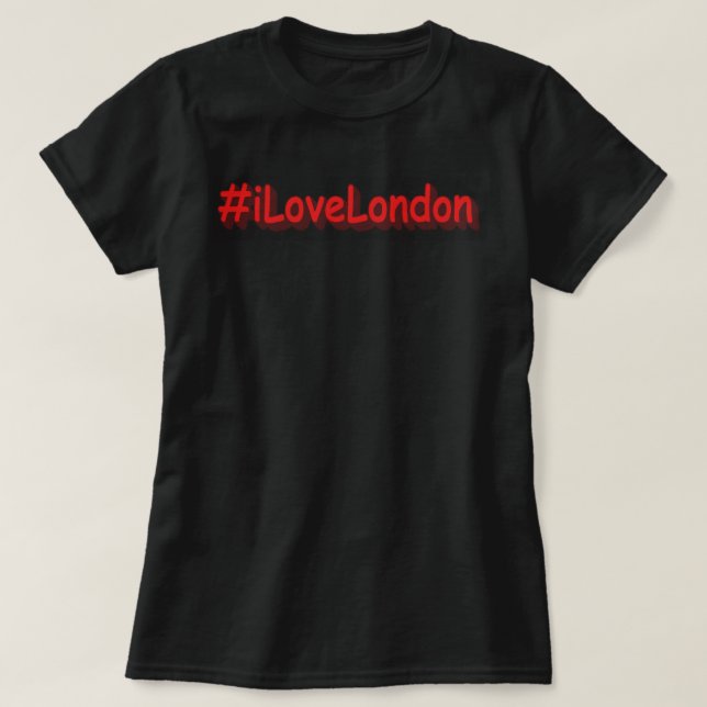 Camiseta "#iLoveLondon" Design bonito. Comprar Agora (Frente do Design)