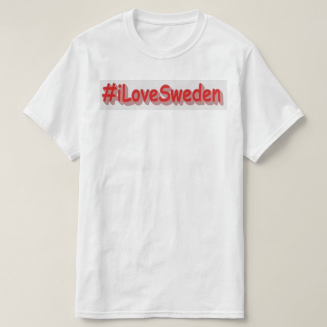 Camiseta "#iLoveSuécia" Design bonito. Comprar Agora (Frente do Design)