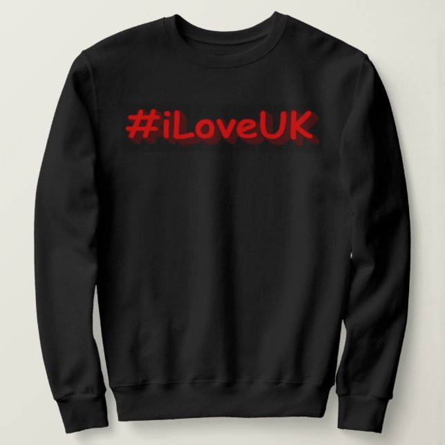 Camiseta "#iLoveUK" Design bonito. Comprar Agora (Frente do Design)