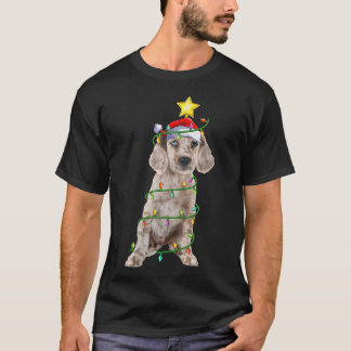 Camiseta Iluminação Árvore Xmas Correspondente Papais noeis