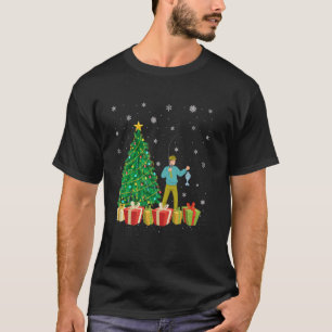 Camiseta Iluminação da Árvore de Natal de Pesca Chapéu de P