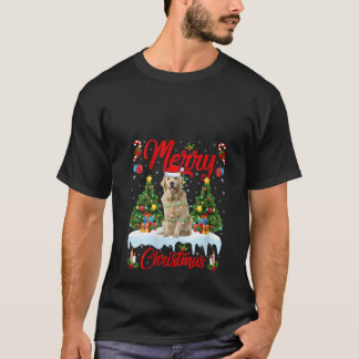 Camiseta Iluminação da Árvore de Natal Feminina Cachorro Re