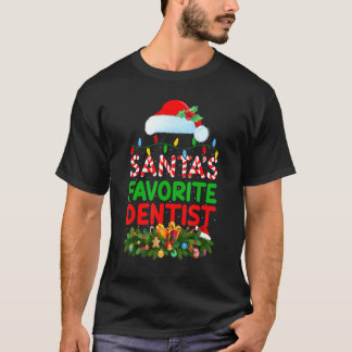 Camiseta Iluminação de Natal Dentista Favorito do Papai Noe