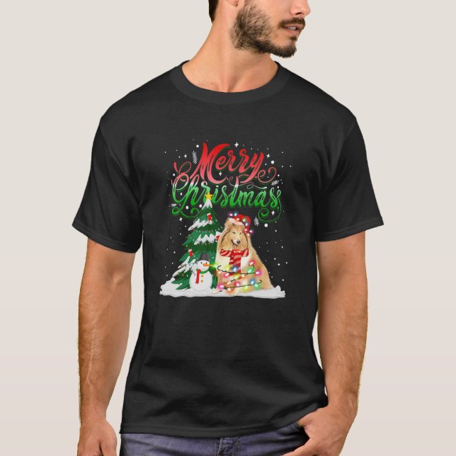 Camiseta Iluminação de Natal Pajama Correspondendo Papais n (Frente)