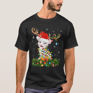 Camiseta Iluminação de Natal Rena Chapéu de Papai Noel Tigr