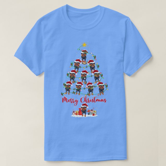 Camiseta Iluminação do Natal Combinando Papai Noel Griffon  (Frente do Design)