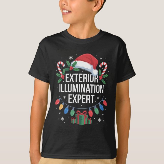 Camiseta Iluminação Exterior Distância das Luzes de Natal E (Frente)