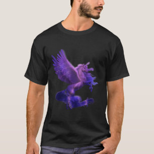 Camiseta Iluminação Púrpura do Unicorn Pegasus