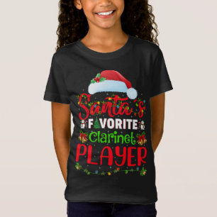 Camiseta Iluminação Xmas Papais noeis Favoritos Clarinet Pl