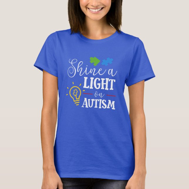 Camiseta Iluminar a Consciência do Autismo Aniversário Mãe (Frente)
