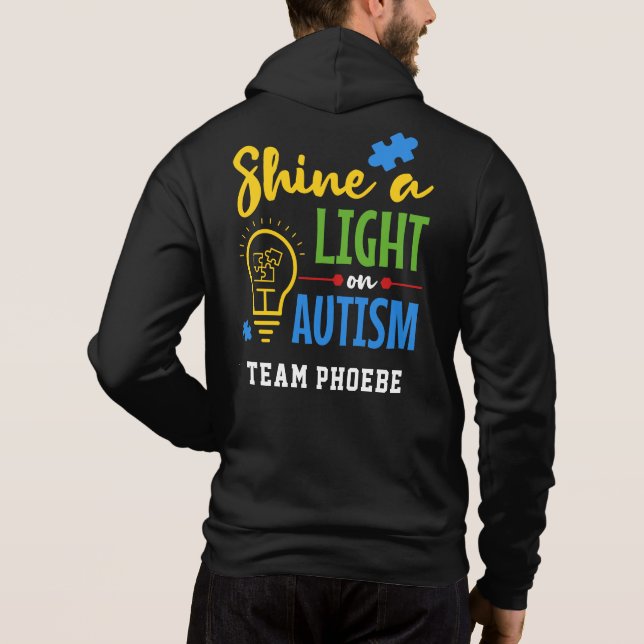 Camiseta Iluminar uma Equipe de Correspondência Personaliza (Verso)
