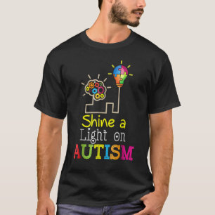 Camiseta Ilumine a Luz Sobre o Autismo Lâmpada Quebra-Cabe