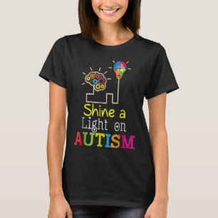 Camiseta Ilumine a Luz Sobre o Autismo Lâmpada Quebra-Cabe