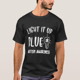 Camiseta Ilumine de Azul Autismo Eu Uso Azul Para a Consci