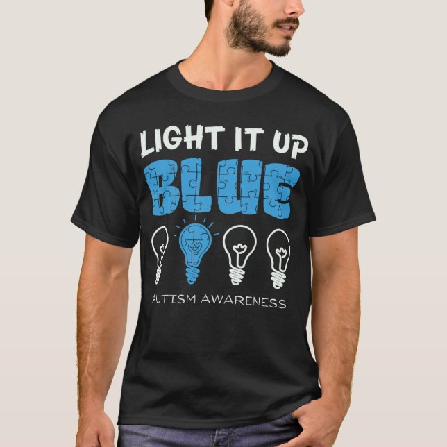 Camiseta Ilumine de Azul Conscientização do Autismo Abril M (Frente)